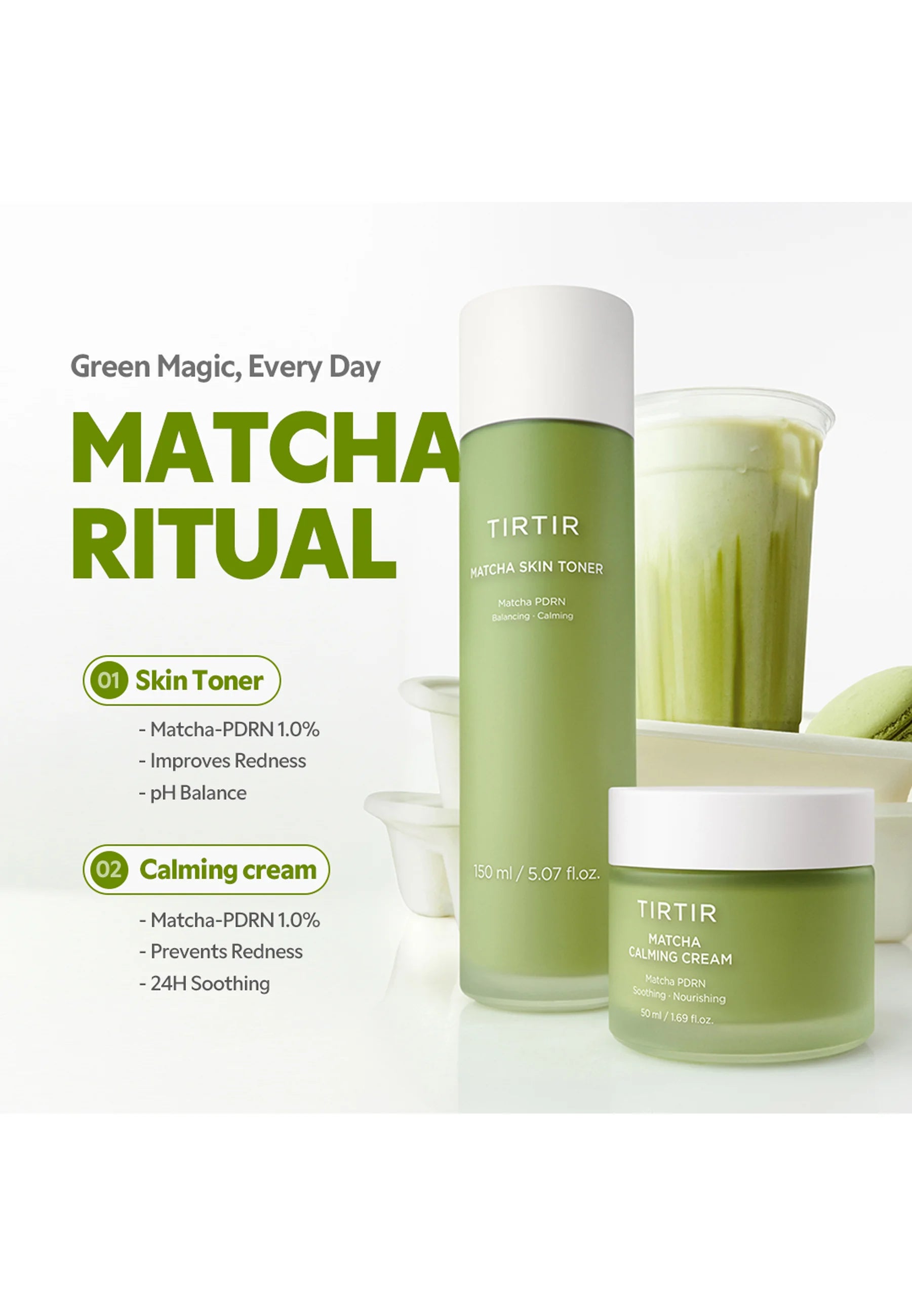 TIRTIR - Matcha Calming Cream - 50ml - K-Beauty Studio