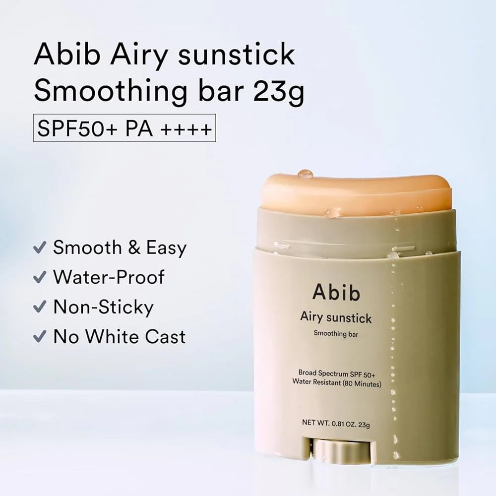 ABIB – Airy Sunstick SPF50+ PA+, 23g (water resistant - oily to combination skin) - K-Beauty Studio