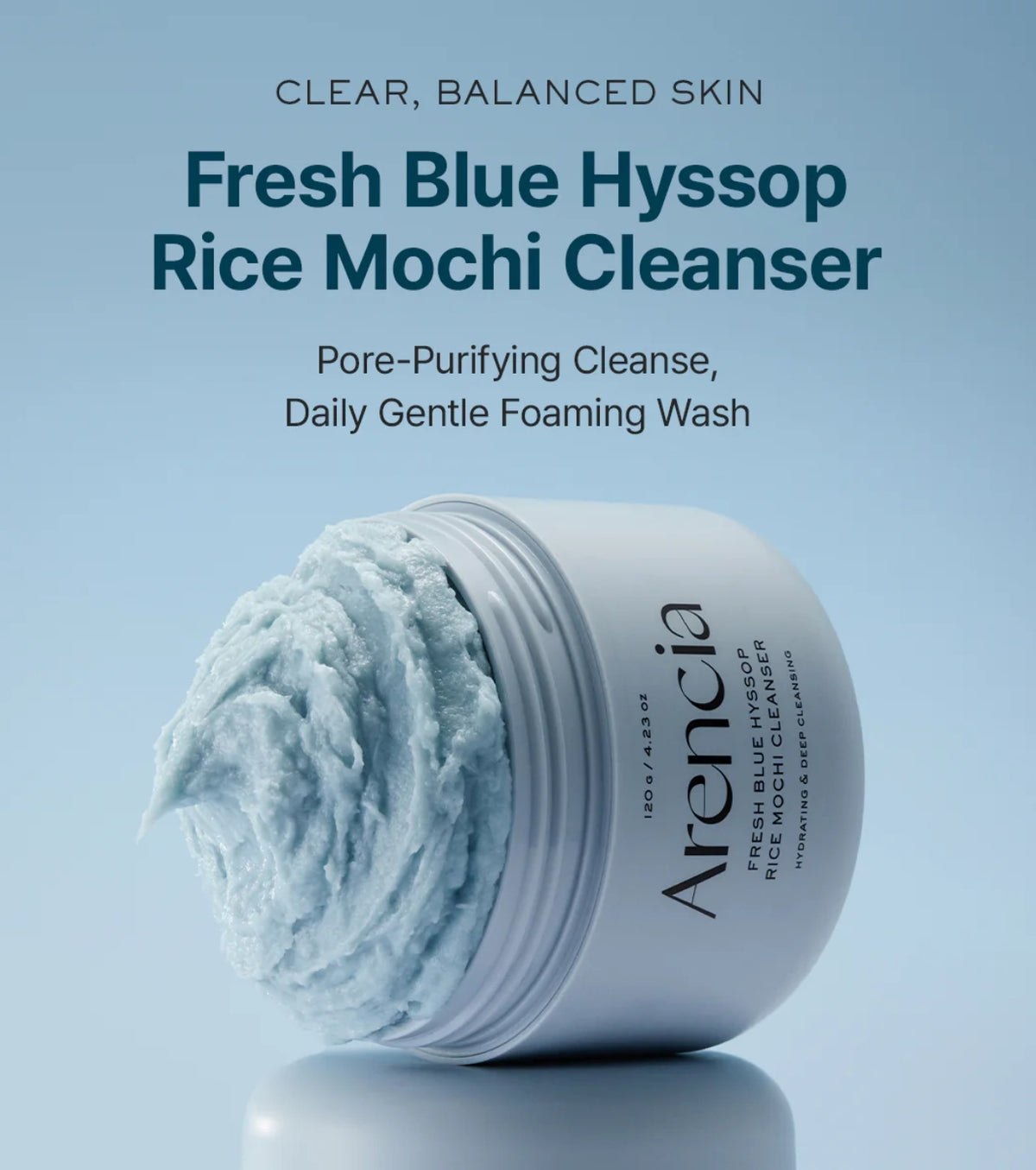 Arencia – Fresh Blue Hyssop Rice Mochi Cleanser - 120g
