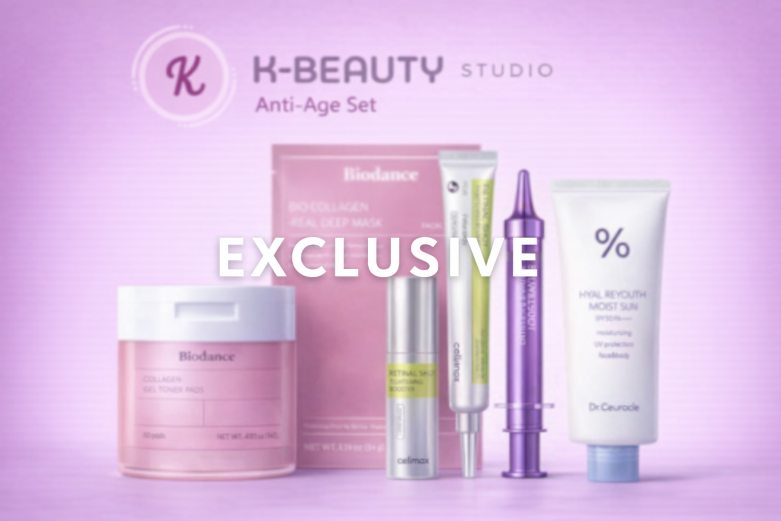 Korean Skincare Anti-Age Kit (+30 Only) + FREE COSMETIC BAG 💜 - K-Beauty Studio
